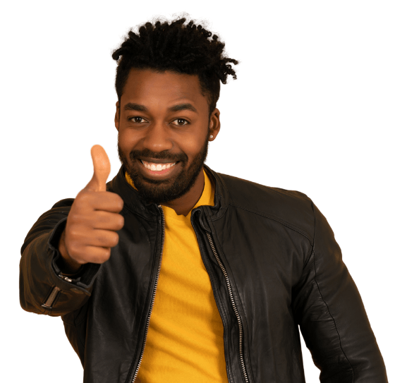 Man giving a thumbs up.